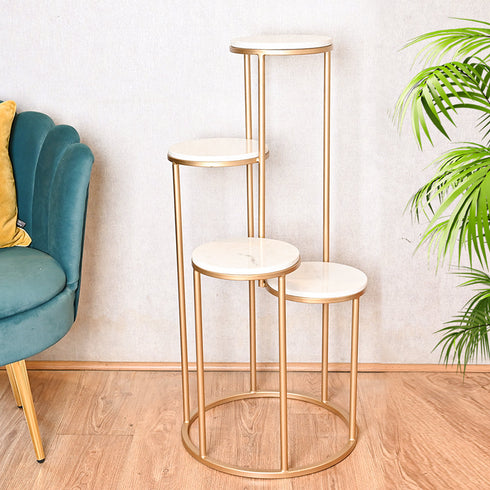 Metal planter stand with 4 self